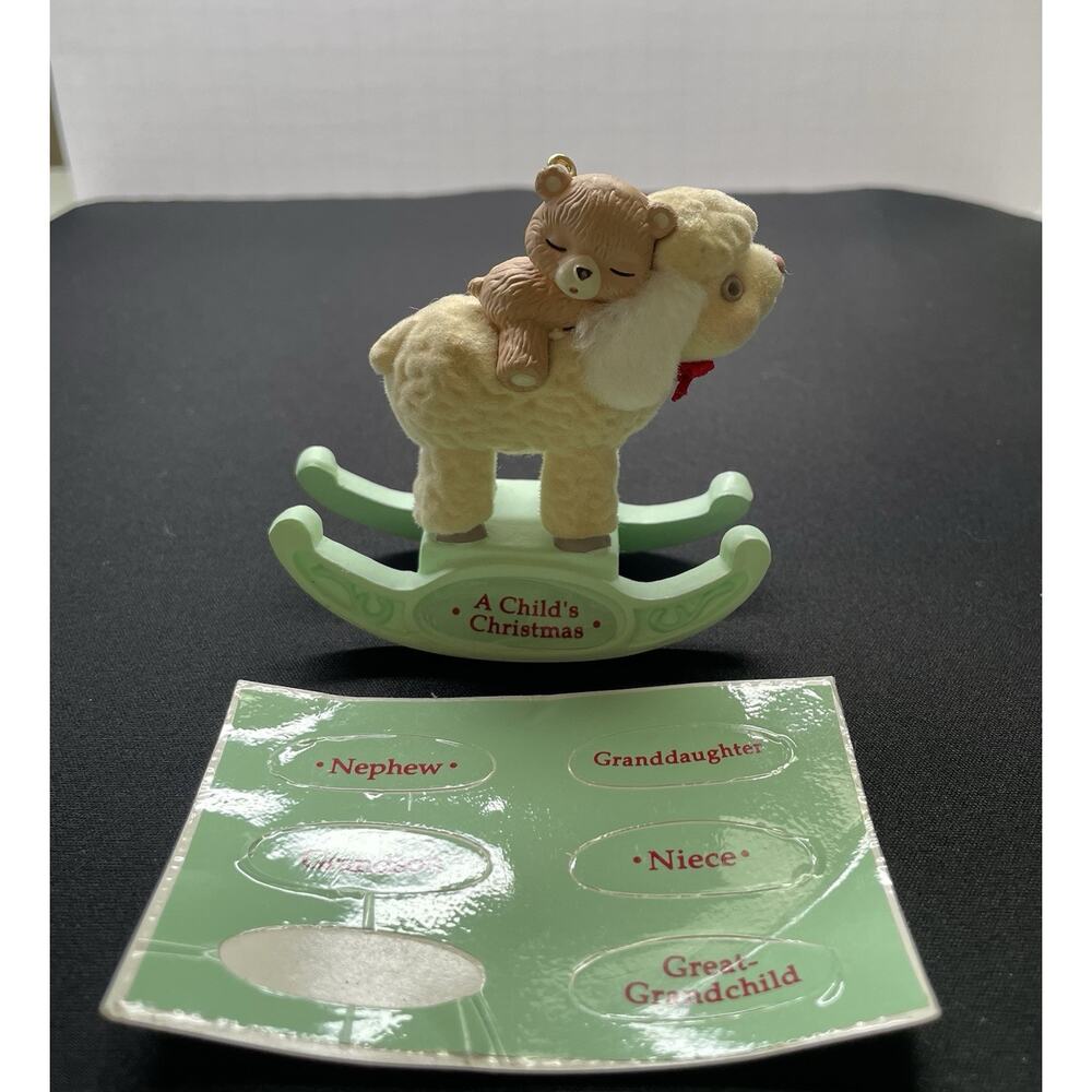 Vintage 1992 Ornament Bear on Sheep Hallmark Personalize 6 Ways See Description